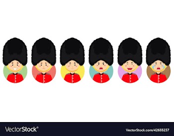 british avatar with various expression