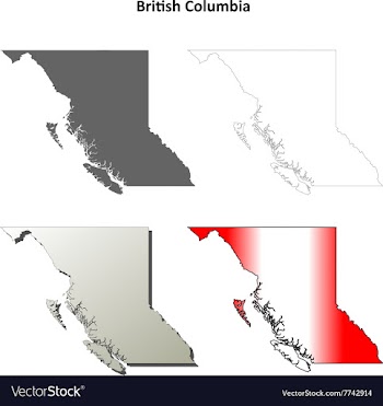 British Columbia blank outline map set vector image