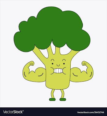 broccoli bodybuilding mascot character