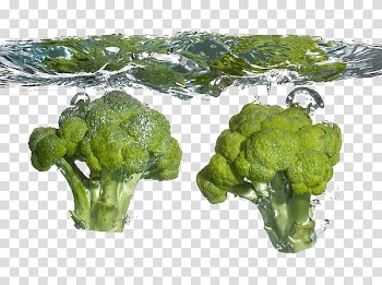 Broccoli Cauliflower Food Cabbage Vegetable, Broccoli into the water transparent background PNG clipart