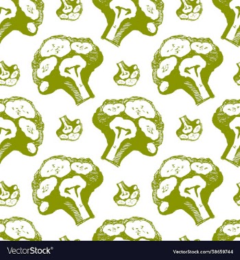 broccoli seamless pattern colored