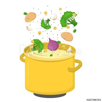 Broccoli soup ingredient for cooking at home