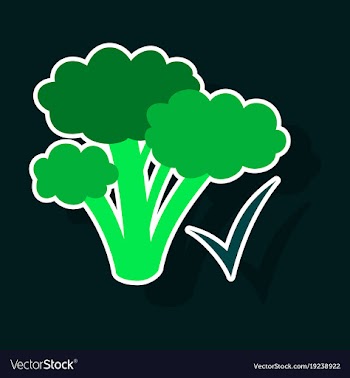 Broccoli sticker isolated on background fresh vector image