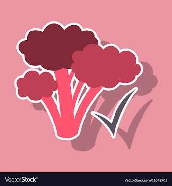 Broccoli sticker isolated on background fresh vector image