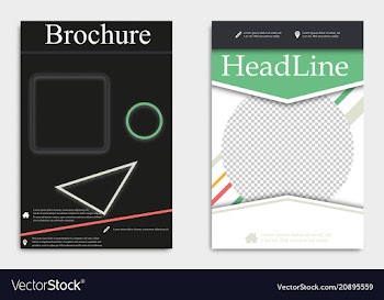 Brochure design template abstract triangles vector image