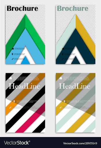 Brochure design template abstract triangles vector image