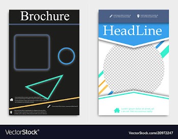Brochure design template abstract triangles vector image