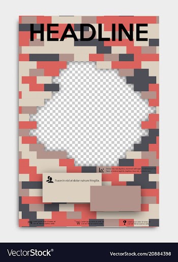 Brochure flyer design layout template with bick vector image