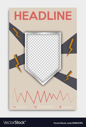 Brochure flyer design layout template with shield vector image