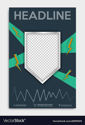 Brochure flyer design layout template with shield vector image