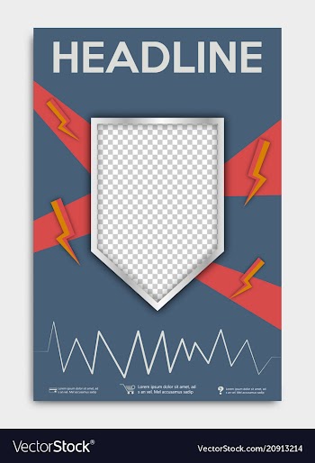 Brochure flyer design layout template with shield vector image