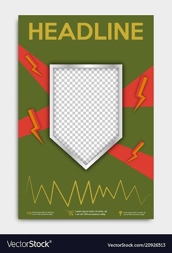Brochure flyer design layout template with shield vector image