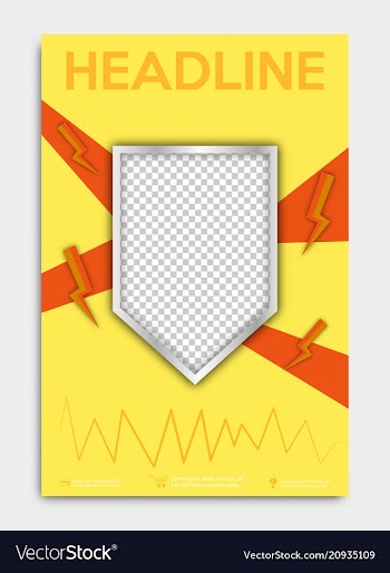 Brochure flyer design layout template with shield vector image