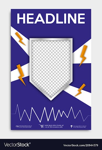 Brochure flyer design layout template with shield vector image