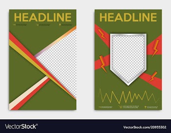 Brochure flyer design layout template with shield vector image