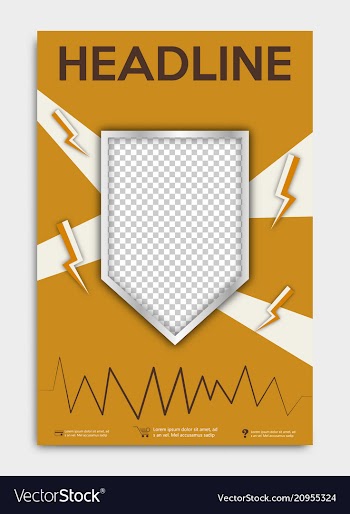 Brochure flyer design layout template with shield vector image