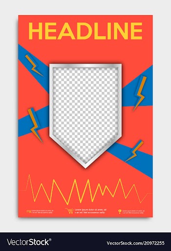 Brochure flyer design layout template with shield vector image