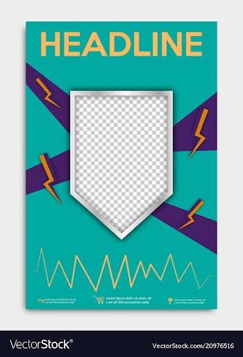 Brochure flyer design layout template with shield vector image