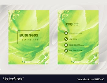 Brochure layout template watercolor cover design vector image