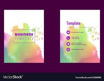 Brochure layout template watercolor cover design vector image