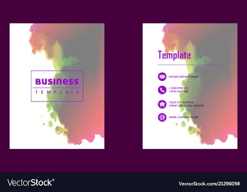 Brochure layout template watercolor cover design vector image