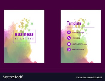 Brochure layout template watercolor cover design vector image
