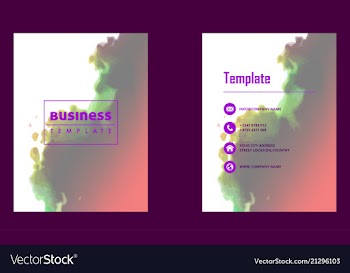 Brochure layout template watercolor cover design vector image