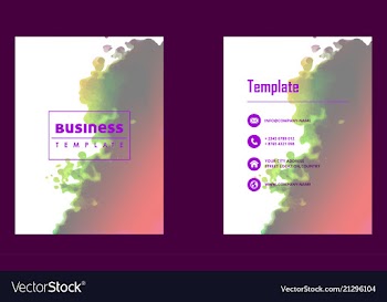 Brochure layout template watercolor cover design vector image