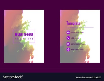Brochure layout template watercolor cover design vector image