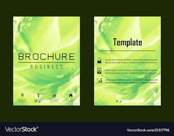 Brochure layout template watercolor cover design vector image