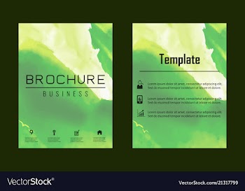 Brochure layout template watercolor cover design vector image