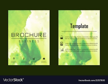 Brochure layout template watercolor cover design vector image