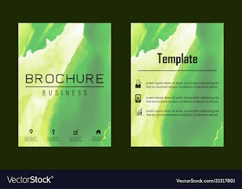 Brochure layout template watercolor cover design vector image