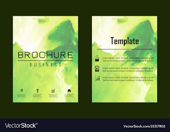 Brochure layout template watercolor cover design vector image