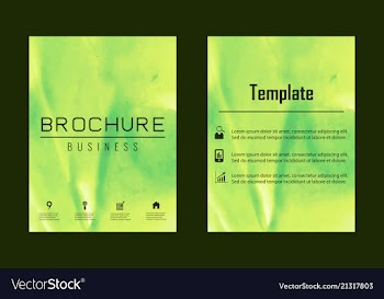 Brochure layout template watercolor cover design vector image