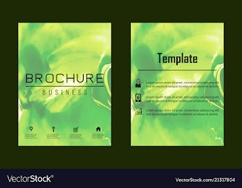 Brochure layout template watercolor cover design vector image