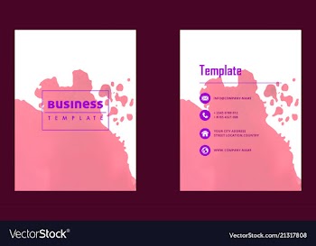 Brochure layout template watercolor cover design vector image