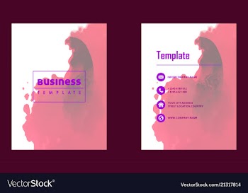 Brochure layout template watercolor cover design vector image
