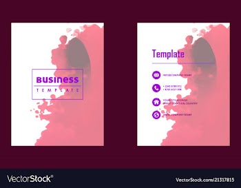 Brochure layout template watercolor cover design vector image
