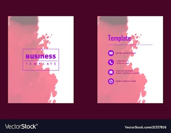 Brochure layout template watercolor cover design vector image