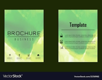 Brochure layout template watercolor cover design vector image