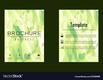 Brochure layout template watercolor cover design vector image