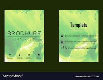 Brochure layout template watercolor cover design vector image