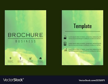 Brochure layout template watercolor cover design vector image