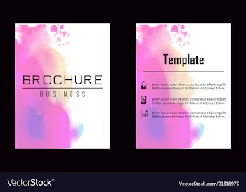 Brochure layout template watercolor cover design vector image