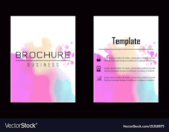 Brochure layout template watercolor cover design vector image