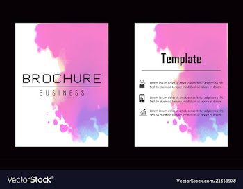 Brochure layout template watercolor cover design vector image