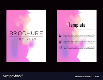 Brochure layout template watercolor cover design vector image