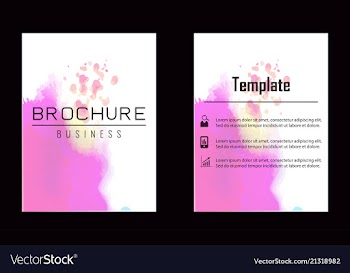 Brochure layout template watercolor cover design vector image