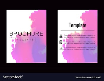 Brochure layout template watercolor cover design vector image